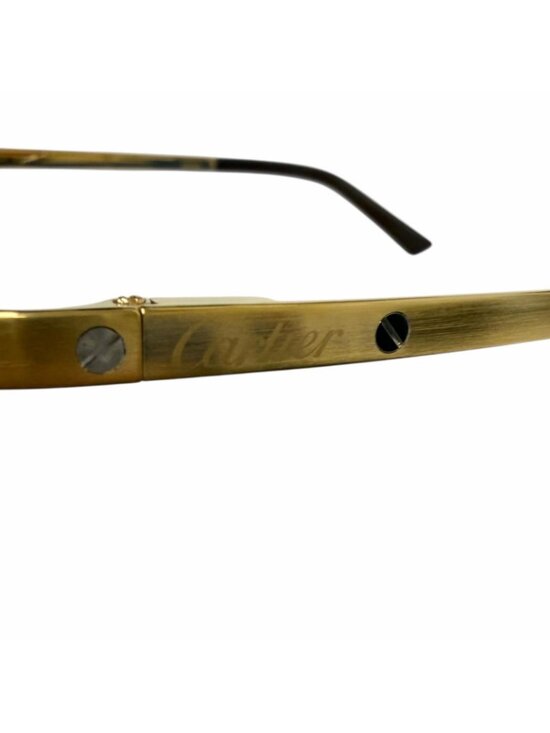 Cartier Santos Dumont 130 Two Bridge Teardrop Polarized Lens Sunglasses Gold main image 11